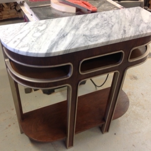 table console avec dessus en marbre